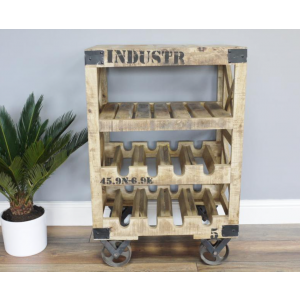 Industrial Wine Cabinet Rustic Bottle Rack - Image 3