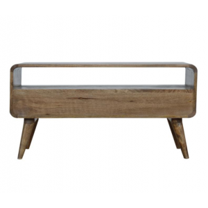 Mid Century TV Unit Nordic Media Cabinet Scandinavian Solid Wood Storage Shelf - Image 3