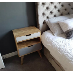 Nordic Bedside Table Retro Storage Unit - Image 4