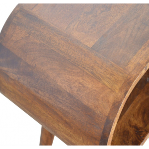 Nordic Bedside Table Mid Century Plant Lamp Stand Solid Wood Cabinet - Image 4