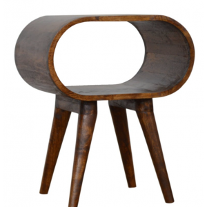 Nordic Bedside Table Mid Century Plant Lamp Stand Solid Wood Cabinet - Image 3
