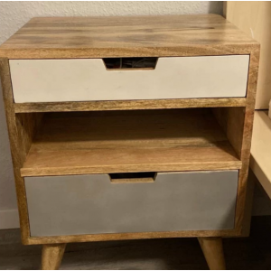 Nordic Bedside Table Retro Storage Unit - Image 3