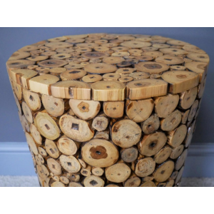 Rustic Side Table Plant Lamp Stand - Image 3