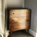 Mid Century Chest Drawers Nordic Storage Sideboard Rustic Solid Wood Cabinet