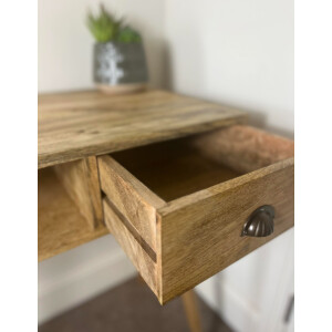 Rustic Computer Desk Solid Wood Writing Table Scandinavian Nordic Dressing - Image 3