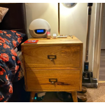 Nordic Bedside Table Scandinavian Cabinet Rustic Solid Wood 2 Drawers Unit
