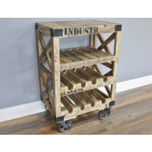 Industrial Wine Cabinet Rustic Bottle Rack - Image 5