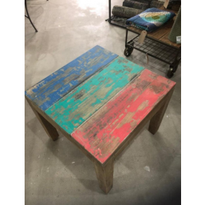 Rustic Side Table Wooden Coffee Square Plant Lamp End Stand - Image 2