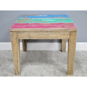 Rustic Side Table Wooden Coffee Square Plant Lamp End Stand - Image 5
