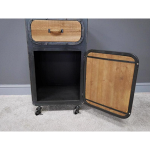 Industrial Side Cabinet Rustic Bedside Table - Image 2