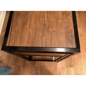 Small Table 2 Chairs Industrial Breakfast Set Bar Metal Kitchen Dining Stools - Image 3