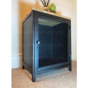 Industrial Bedside Table Rustic Metal Cabinet Small Vintage Storage Cupboard - Image 3