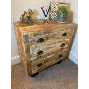 Rustic Side Cabinet Industrial Storage Chest - Image 4