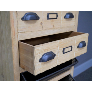 Industrial Chest Drawers Rustic Tall Cabinet - Image 5