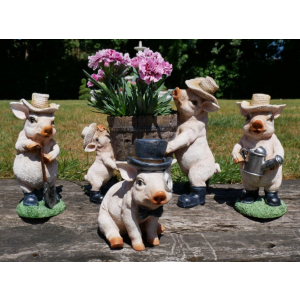 Garden Flower Pot Resin Pig Planter - Image 2