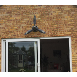 Industrial Wall Clock Round Retro Airplane Propeller Rustic Metal Home Decor - Image 2