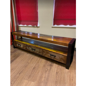 Large TV Stand Vintage Industrial Media Cabinet - Image 4