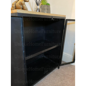 Industrial Storage Cabinet Rustic Metal Cupboard - Image 4