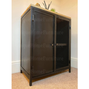 Industrial Storage Cabinet Rustic Metal Cupboard - Image 3