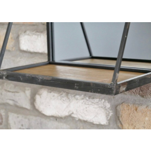 Industrial Wall Mirror Rustic Metal Shelf Vintage Retro Shabby Chic Bathroom - Image 5