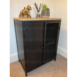 Industrial Storage Cabinet Rustic Metal Cupboard - Image 6