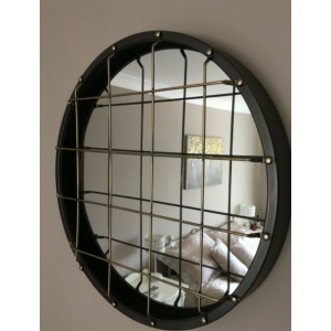 Industrial Wall Mirror Vintage Round Shabby Chic Style Rustic Metal Bathroom - Image 3