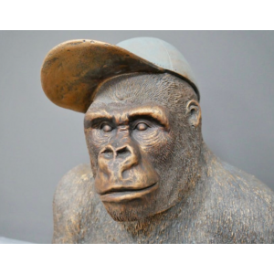 Large Gorilla Ornament Resin Animal Sculpture Retro Statue Monkey Art Decor - Image 4