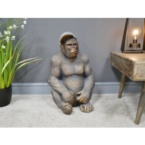Large Gorilla Ornament Resin Animal Sculpture Retro Statue Monkey Art Decor - Image 3