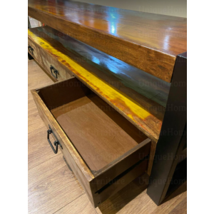 Large TV Stand Vintage Industrial Media Cabinet - Image 2