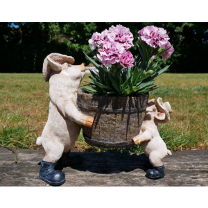 Garden Flower Pot Resin Pig Planter - Image 4