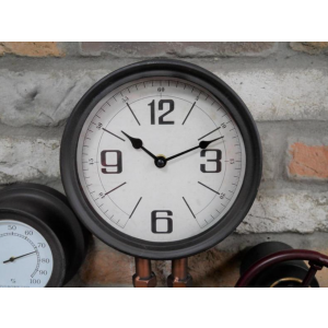 Industrial Wall Clock Humidity Hygrometer Thermometer Unit Vintage Furniture - Image 5