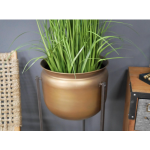 Tall Plant Stand Brass Metal Flower Pot - Image 3