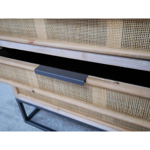 Rattan Chest Drawers Rustic Side Cabinet Industrial Style Furniture - Image 4