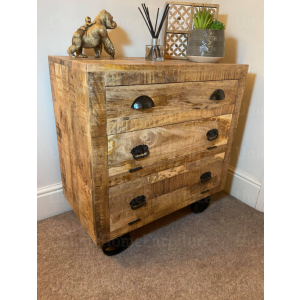 Rustic Side Cabinet Industrial Storage Chest - Image 6