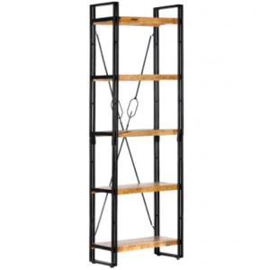 Vintage Industrial Bookcase Rustic Metal Shelf - Image 2