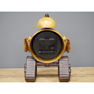Retro Table Clock Vintage Industrial Style Kids Robot Style Heart Metal Bedside - Image 3