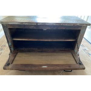 Rustic Shoe Bench Storage Window Seat - Image 3