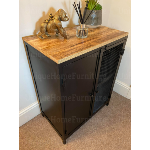 Industrial Storage Cabinet Rustic Metal Cupboard - Image 2