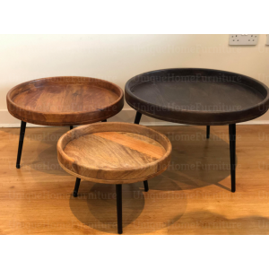 Rustic Nest Tables Set 3 Industrial Side Coffee - Image 4