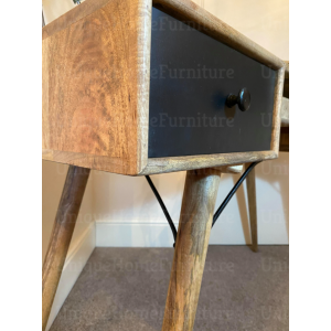 Scandinavian Computer Desk Rustic Solid Wood Writing Table Vintage Retro Workstation - Image 5