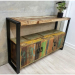 Large Rustic Sideboard Vintage Industrial Solid Wood Storage Cabinet