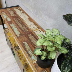 Large Rustic Sideboard Vintage Industrial Solid Wood Storage Cabinet - Image 5
