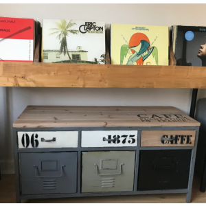 Industrial Storage Sideboard Rustic Metal Side Cabinet Vintage Retro Shoe Bench Drawer Unit - Image 2