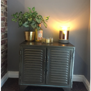 Industrial Side Cabinet Small Rustic Metal Cupboard Unit Vintage Retro Furniture - Image 2