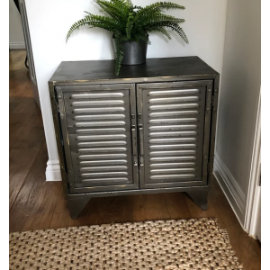 Industrial Side Cabinet Small Rustic Metal Cupboard Unit Vintage Retro Furniture - Image 3