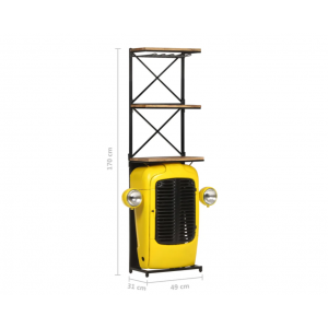 Industrial Mini Bar Tall Wine Cabinet Rustic Metal Tractor Rack Vintage Display Shelf Unit - Image 4
