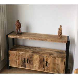 Industrial Storage Sideboard Vintage Rustic Solid Wood Cabinet Large Cupboard Unit - Image 8