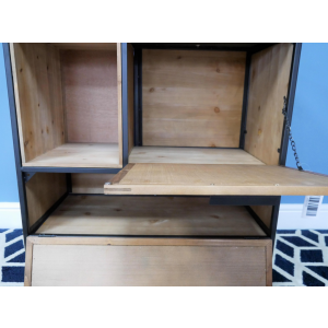 Woven Storage Cabinet Vintage Industrial Style Side Furniture Display Cupboard - Image 4
