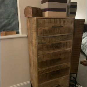 Industrial Tall Cabinet Rustic Chest Drawers - Image 2