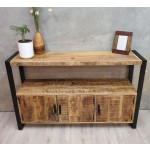 Industrial Storage Sideboard Vintage Rustic Solid Wood Cabinet Large Cupboard Unit